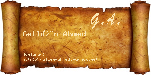 Gellén Ahmed névjegykártya